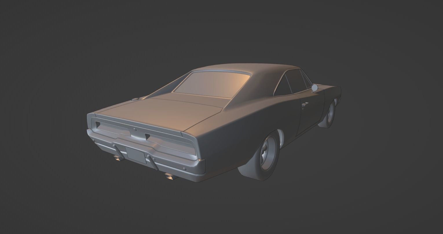 1960s Muscle Car 8 Fully Featured Low-poly 3D model_7