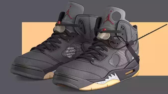 Off White Nike Jordan 5 3D model