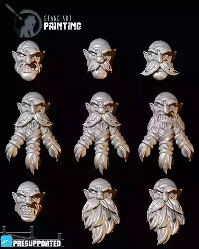 Space dwarf 9 heads 3D model