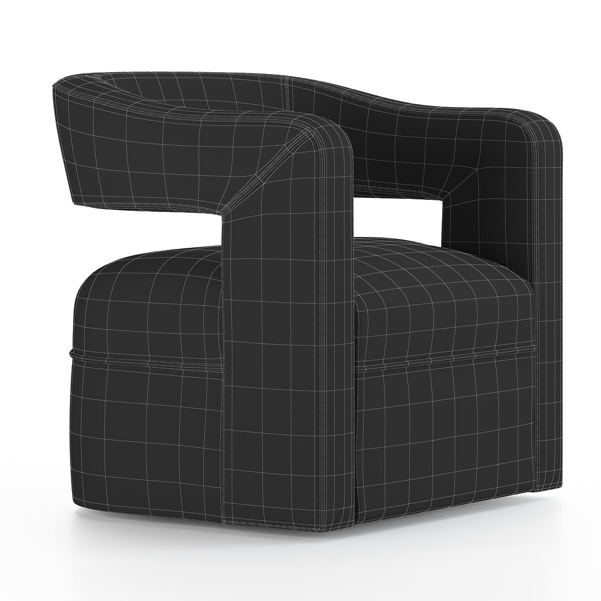 Beahm Swivel Barrel Chair Low-poly 3D model_1