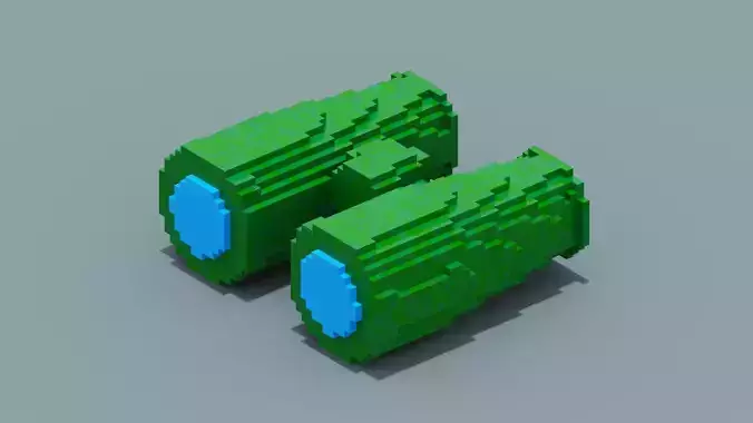 Voxel Binoculars Low-poly 3D model