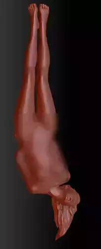A Girl - hanging upside down 3D print model