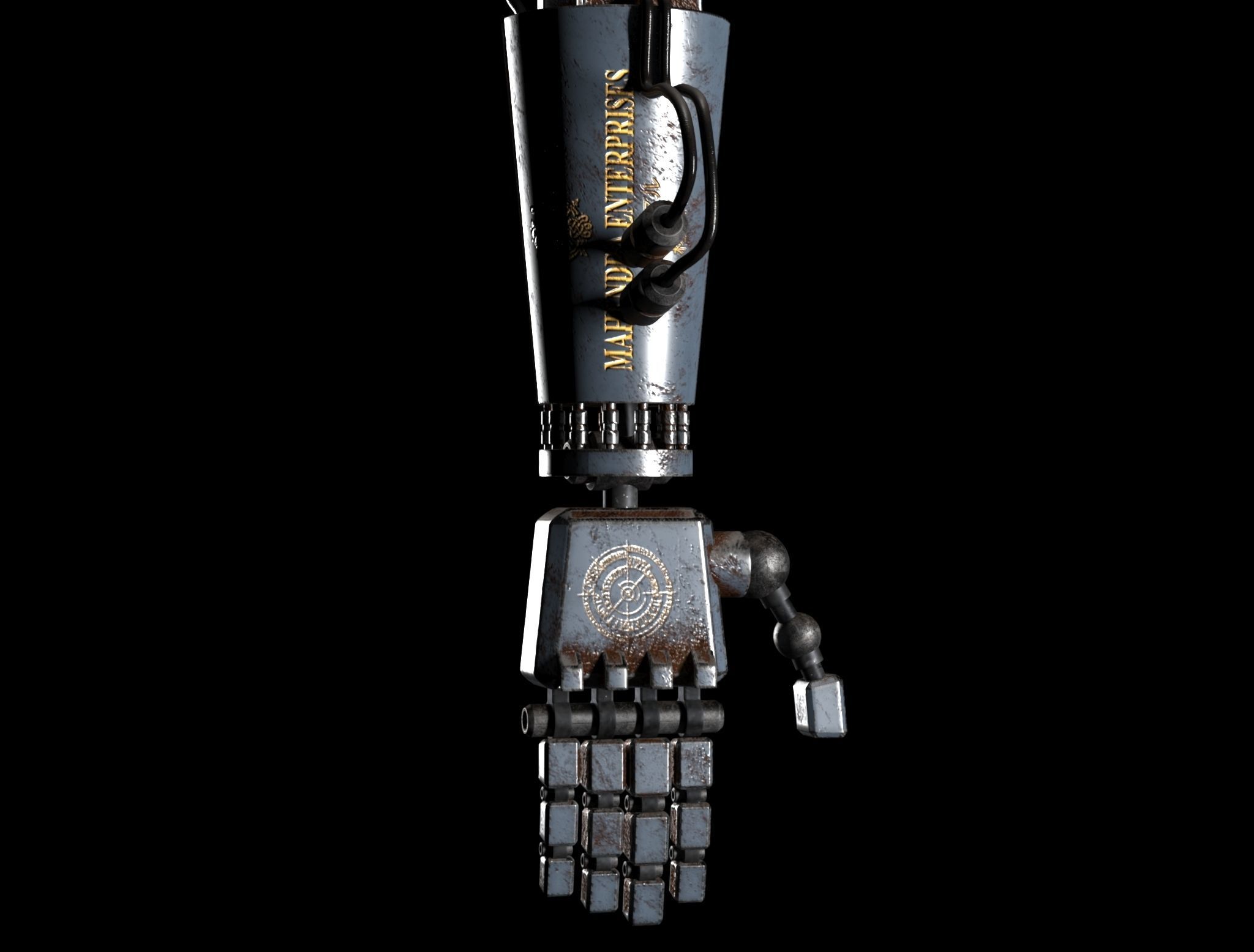 Robot Hand Free low-poly 3D model_2