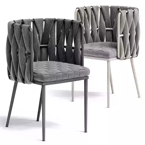 Modern Milano Off White and Gold Dining Chair Low-poly 3D model