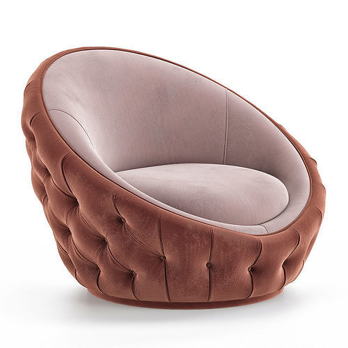 Nuvola armchair with capitonne Low-poly 3D model