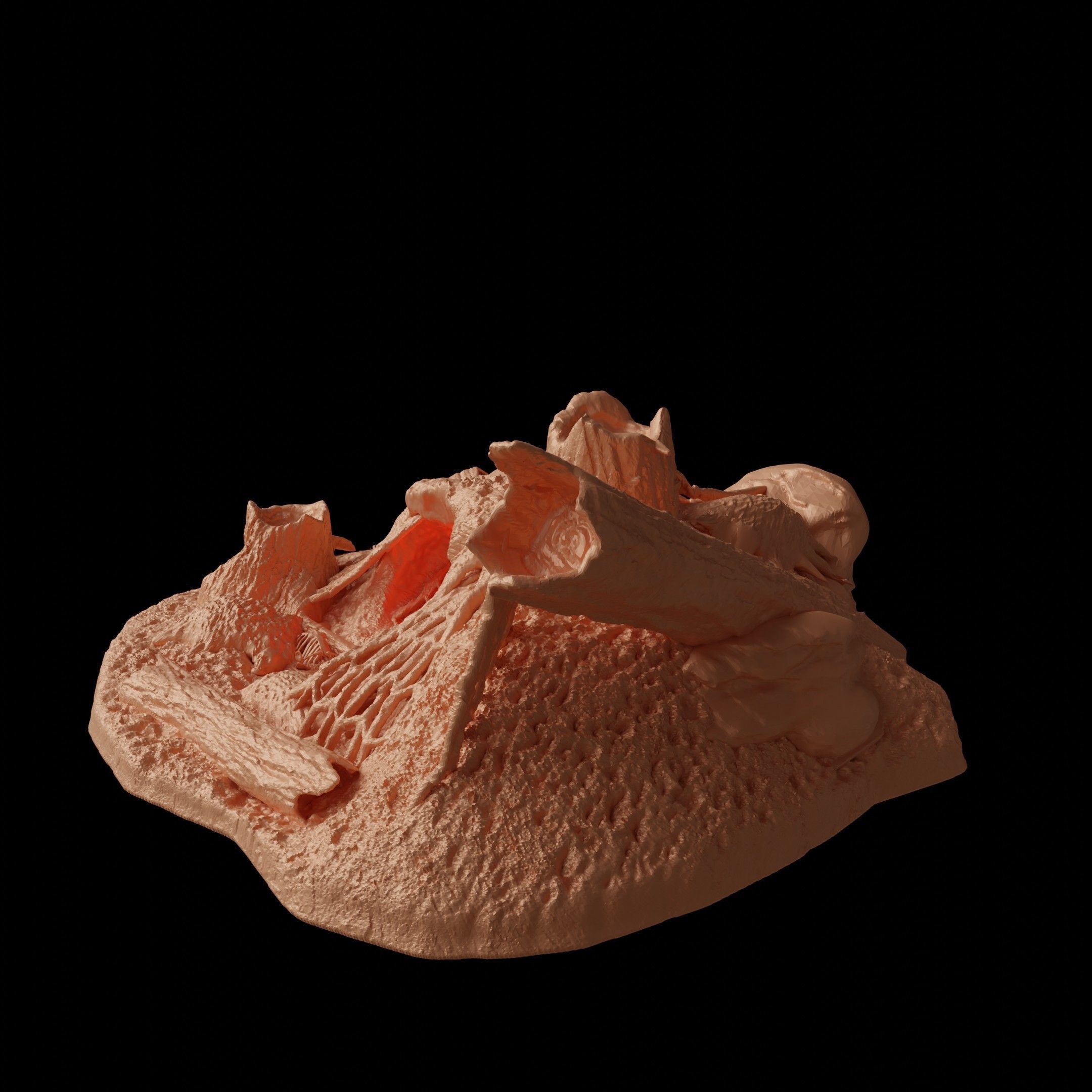 Arachnid Lair Entrence Tabletop Terrain 28 MM 3D print model_6