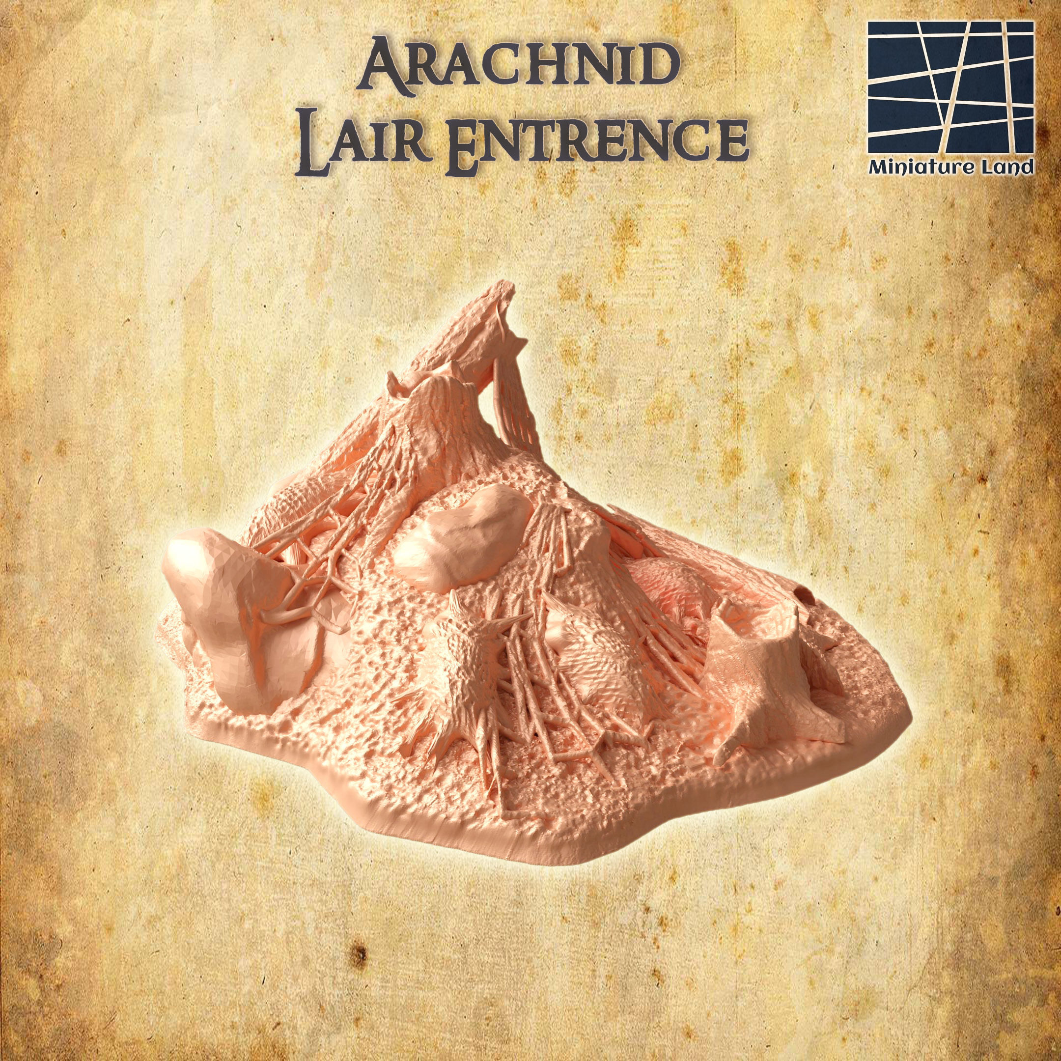 Arachnid Lair Entrence Tabletop Terrain 28 MM 3D print model_3