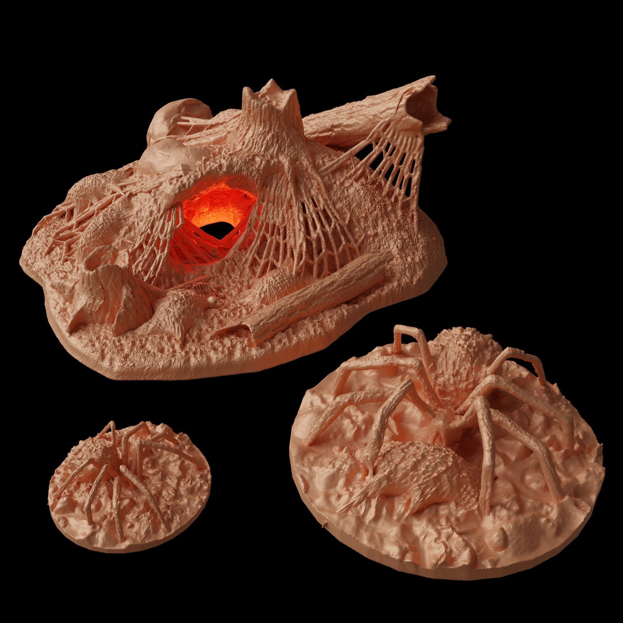 Arachnid Lair Entrence Tabletop Terrain 28 MM 3D print model_10