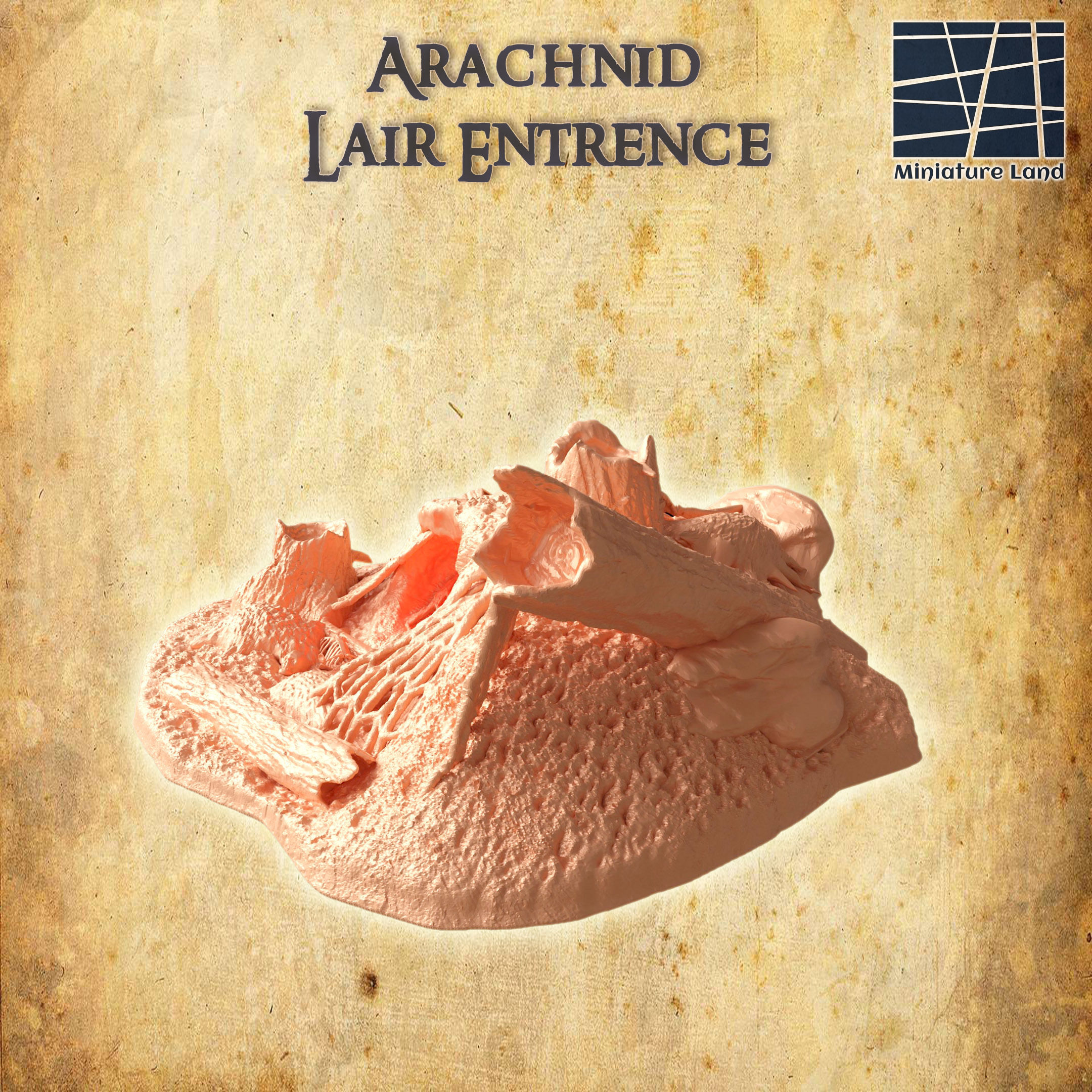 Arachnid Lair Entrence Tabletop Terrain 28 MM 3D print model_7