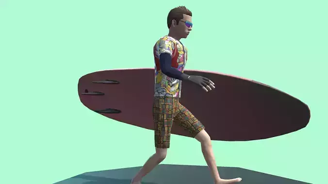 Water Surfing Actions 3D model