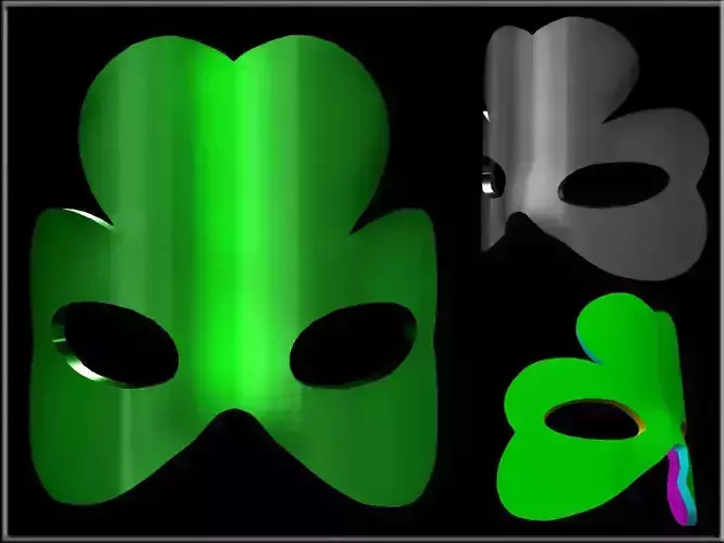 Shamrock mask Low-poly 3D model