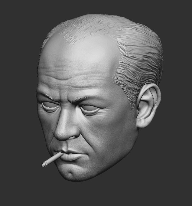 Jackson pollock head 3D print model_5