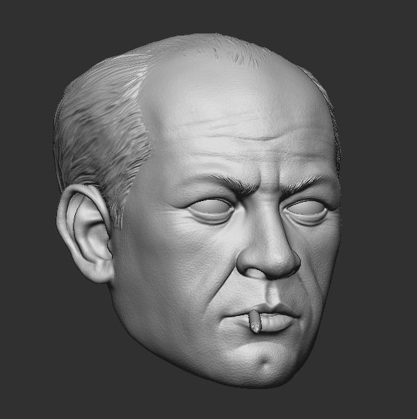 Jackson pollock head 3D print model_7