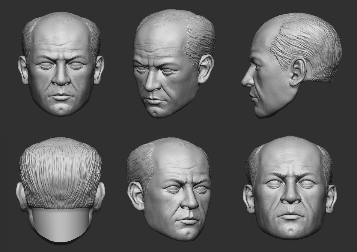 Jackson pollock head 3D print model_2