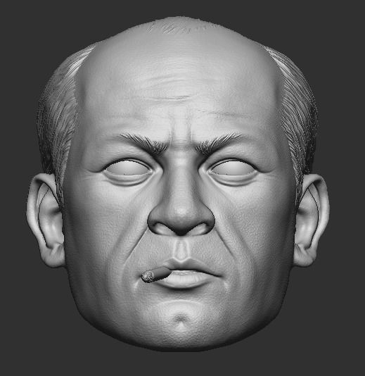 Jackson pollock head 3D print model_10