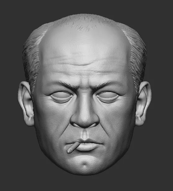 Jackson pollock head 3D print model_0