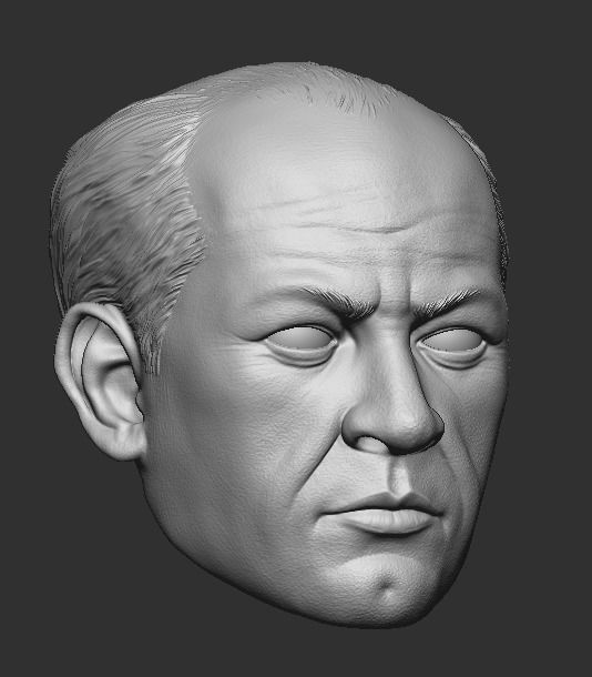 Jackson pollock head 3D print model_6