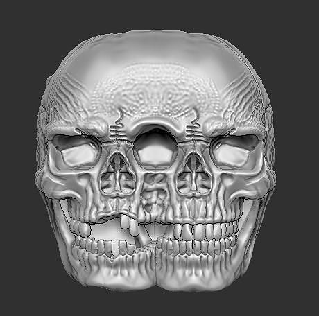 Double Face Skull Ring 3D print model