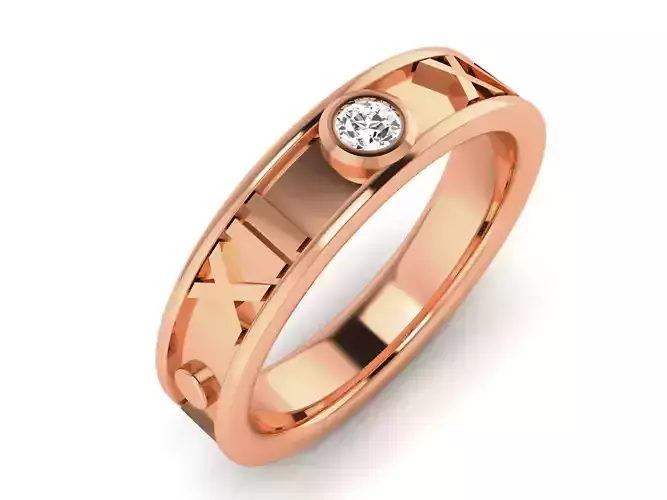 Diamond Band ring 3dm render detail