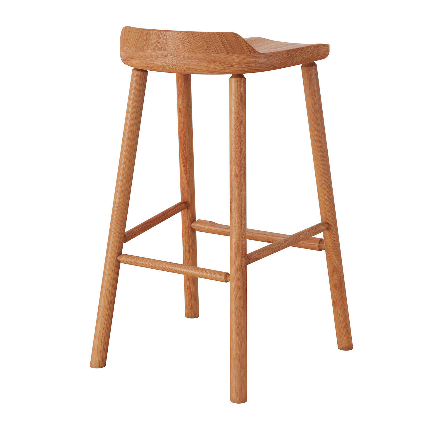 Another Country Hardy Bar Stool without back oak Low-poly 3D model_2