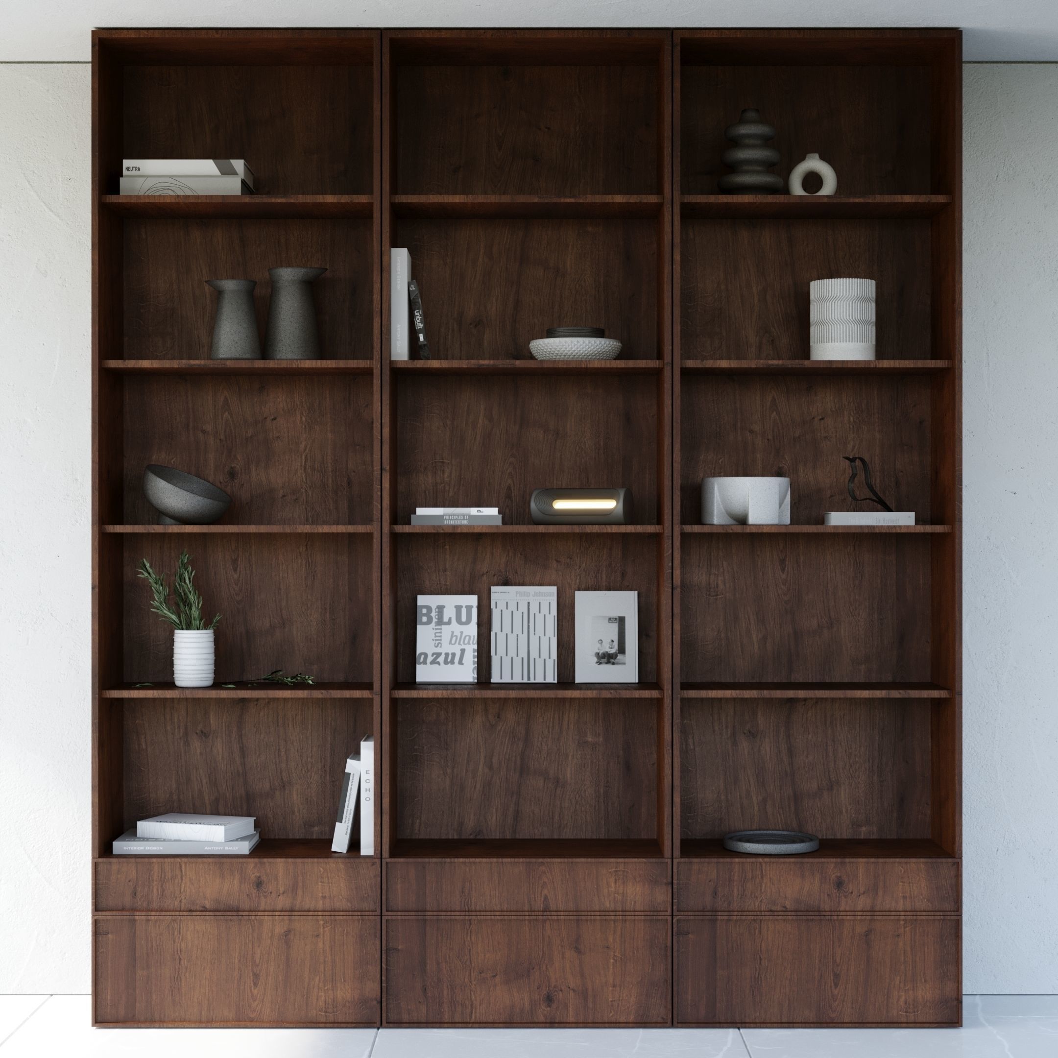 Bookcase and Rack 01 3D model_2