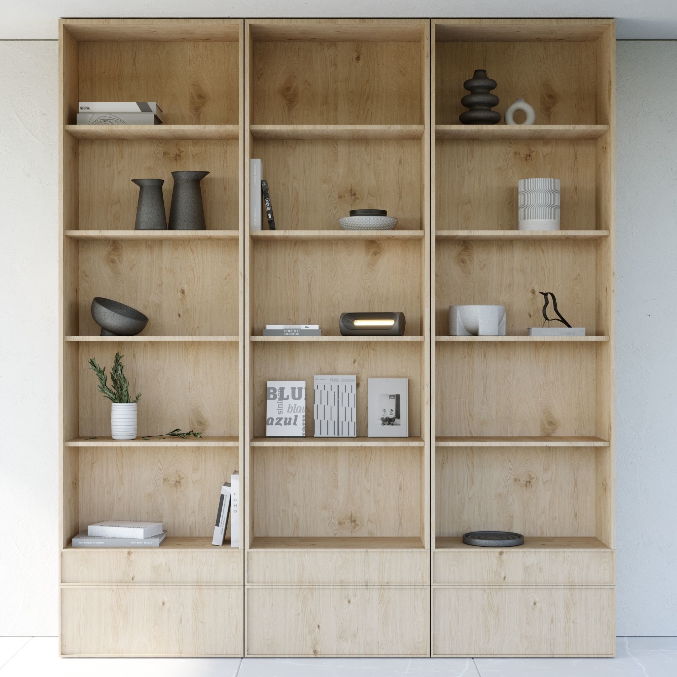 Bookcase and Rack 01 3D model_1