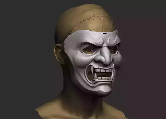 Mempo Japanese Samurai Mask 3D print model