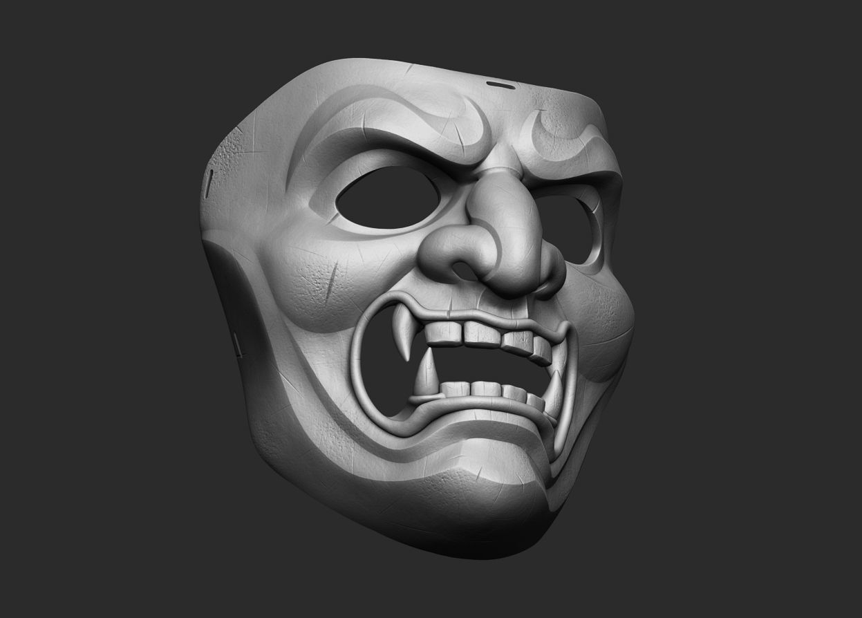 Mempo Japanese Samurai Mask 3D print model_10