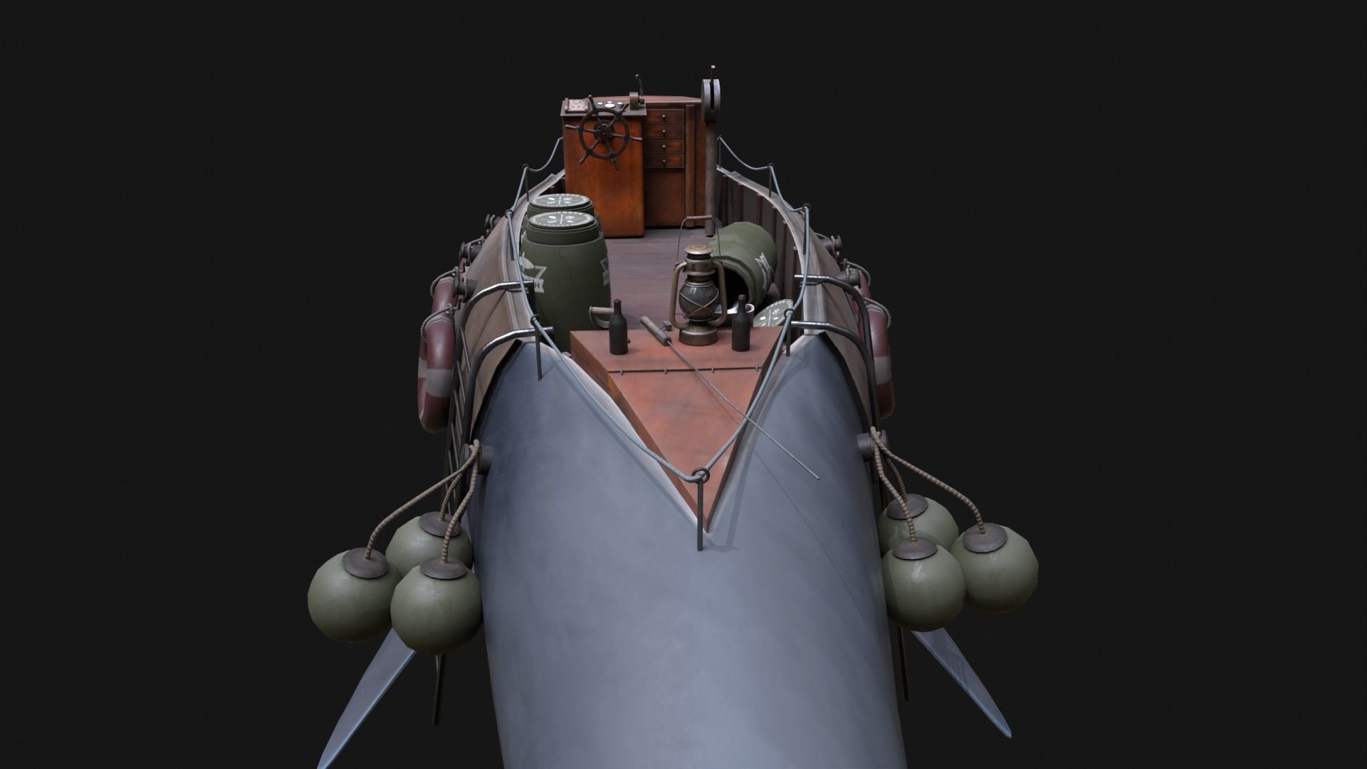Shark Ship Low-poly 3D model_2