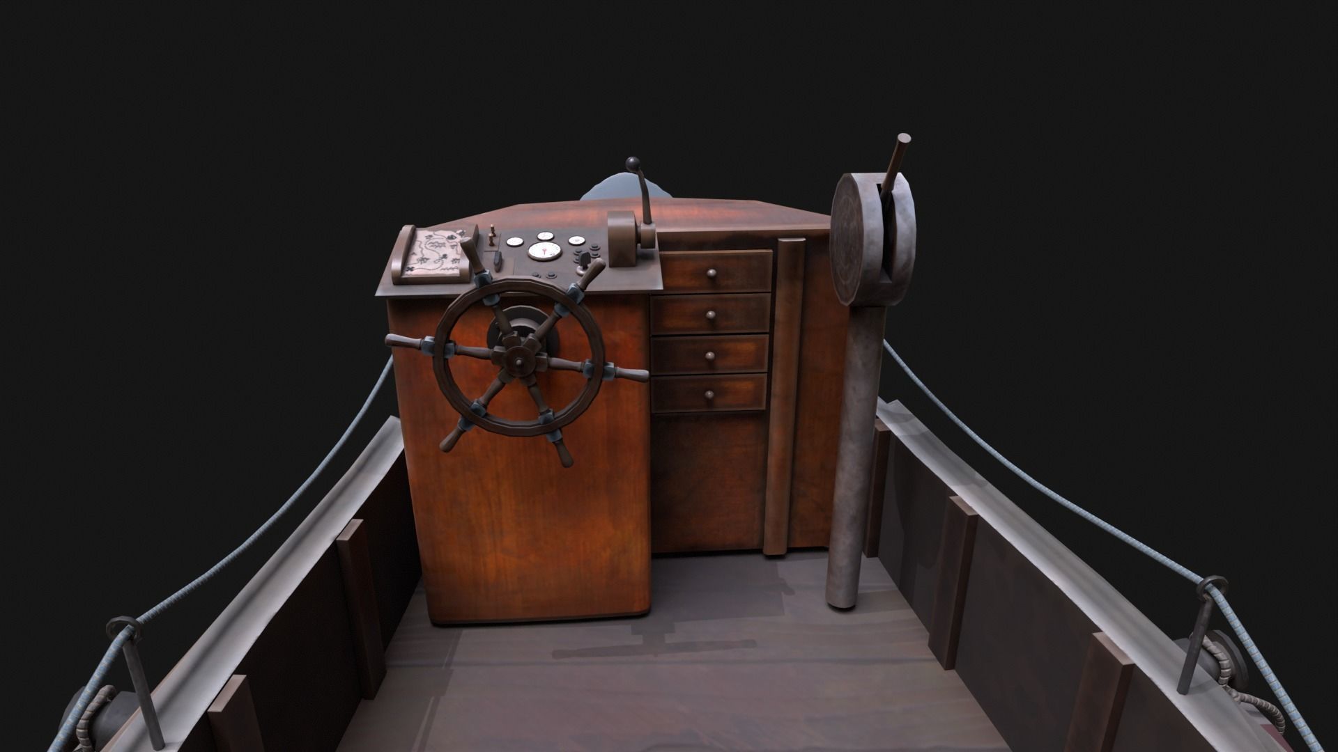 Shark Ship Low-poly 3D model_6