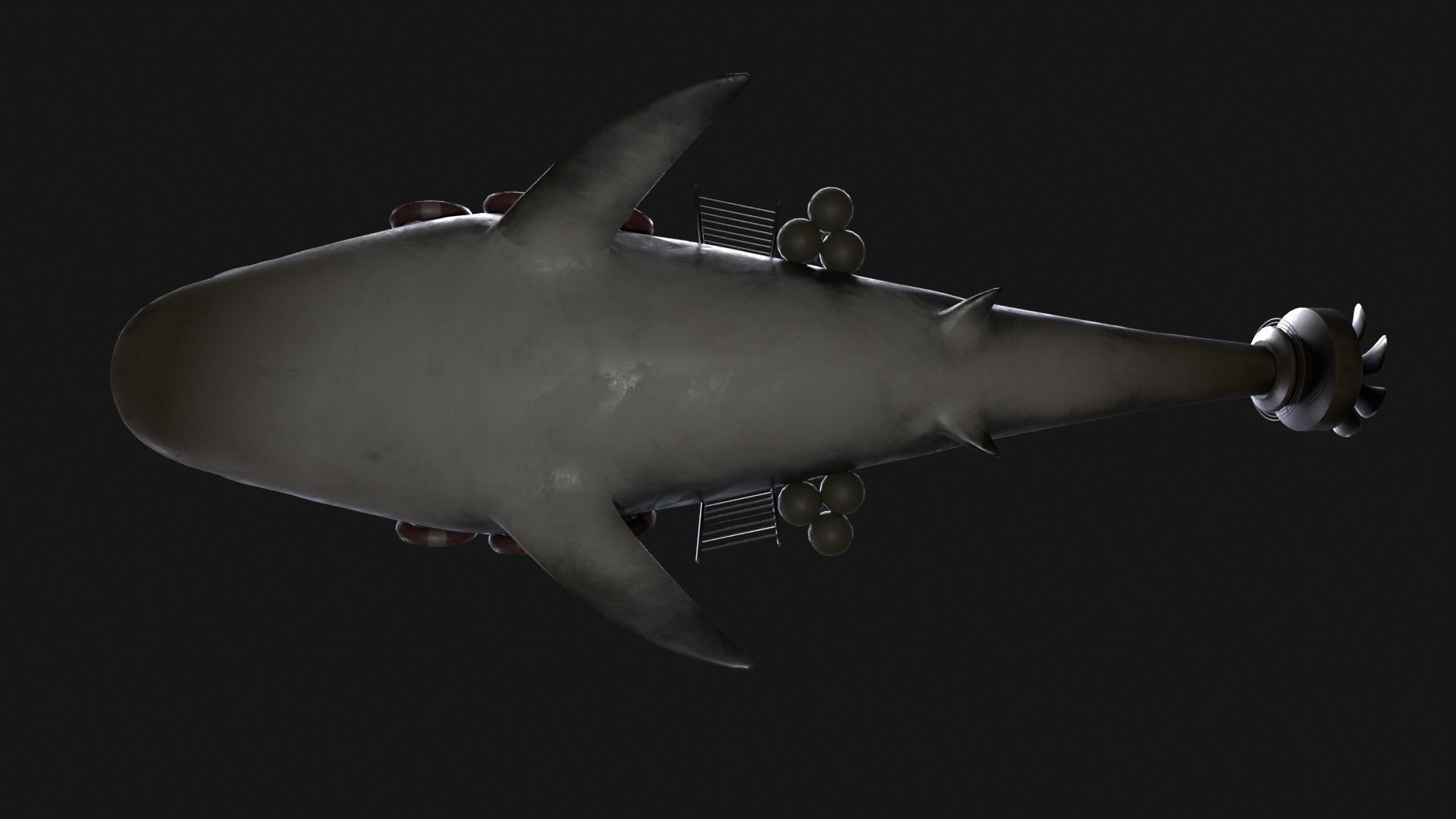 Shark Ship Low-poly 3D model_19