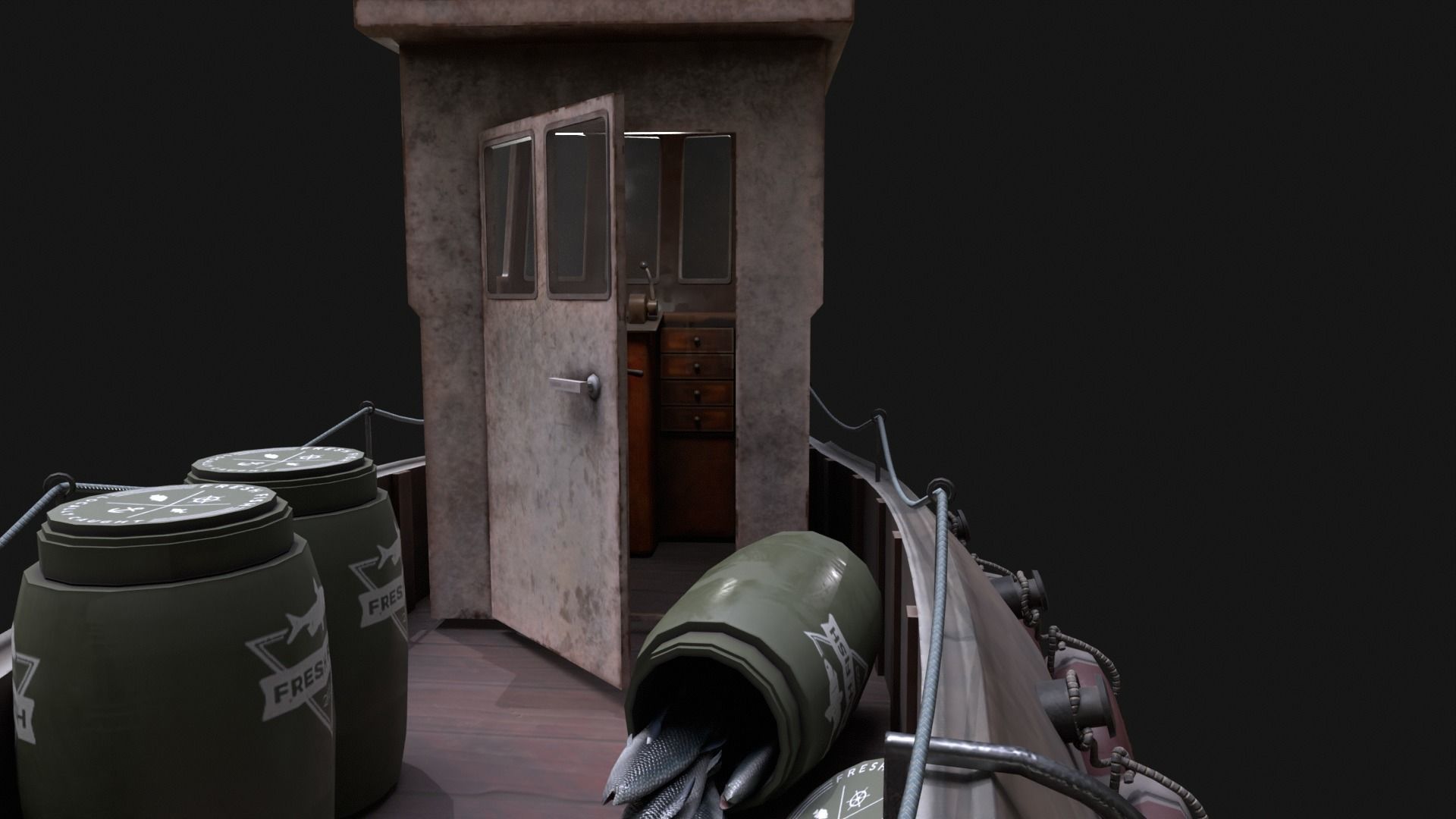 Shark Ship Low-poly 3D model_18