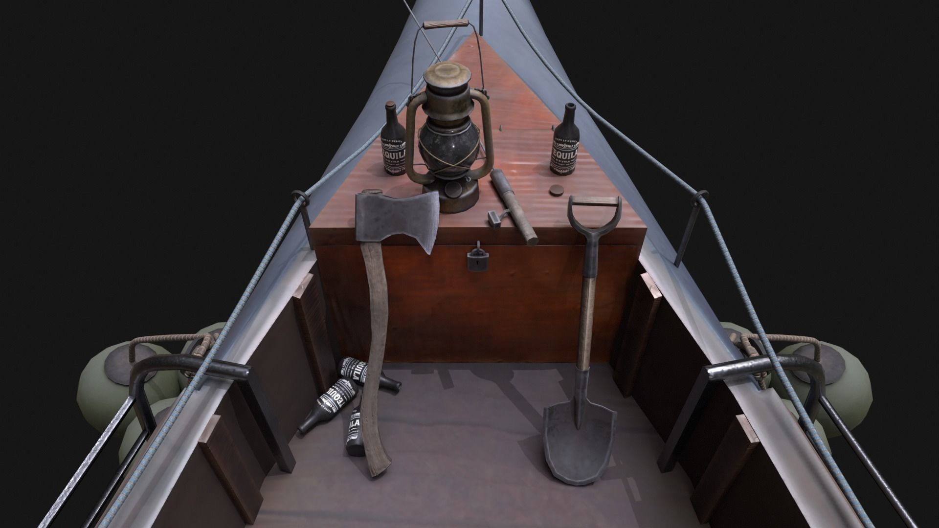 Shark Ship Low-poly 3D model_5