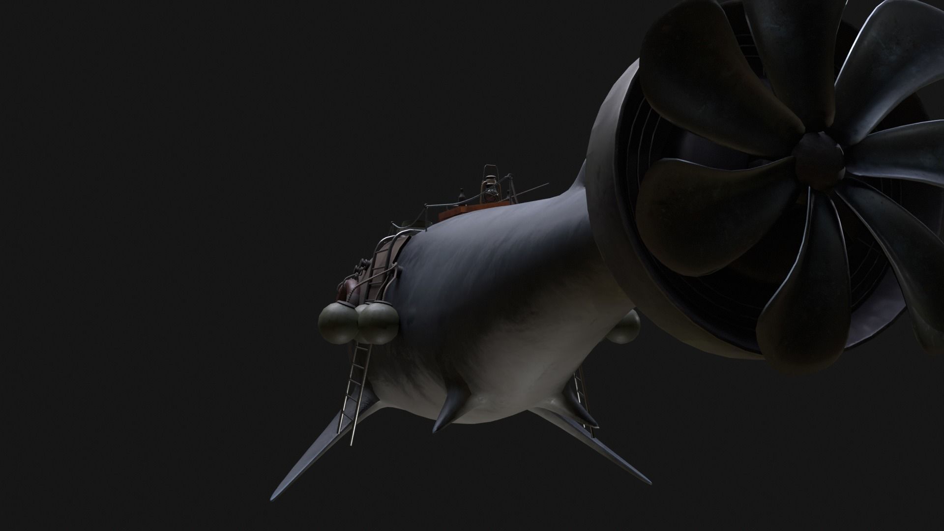 Shark Ship Low-poly 3D model_34