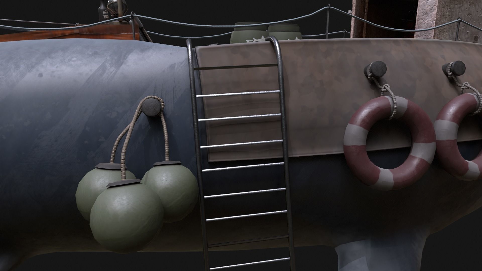 Shark Ship Low-poly 3D model_24