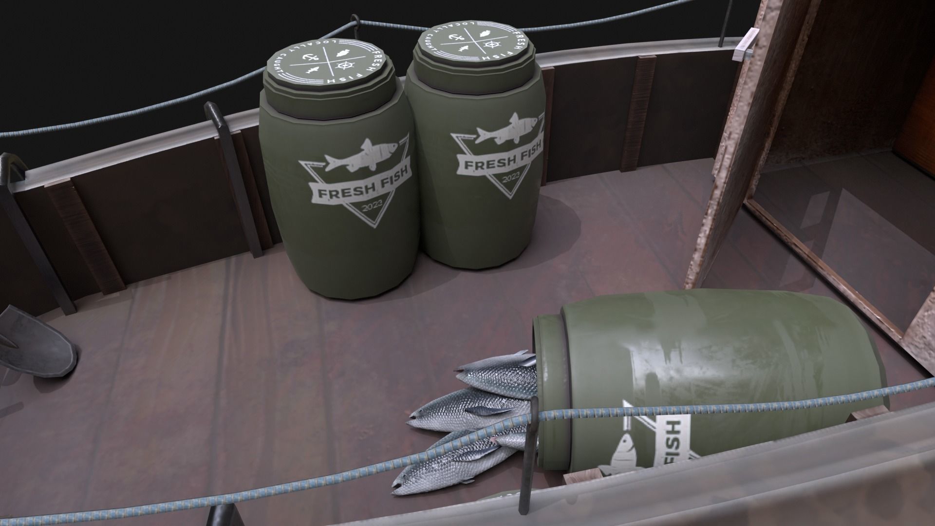 Shark Ship Low-poly 3D model_25