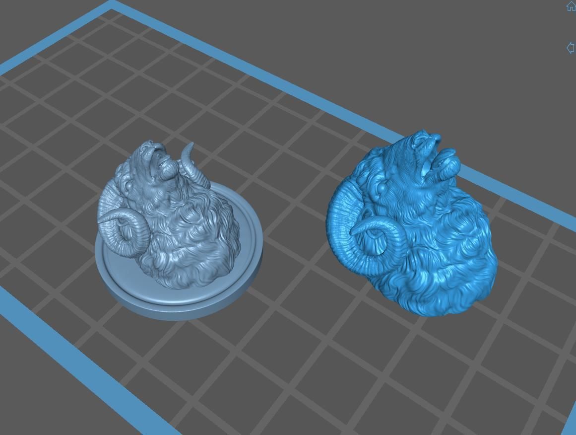 Bleating ram head 3D print model_20