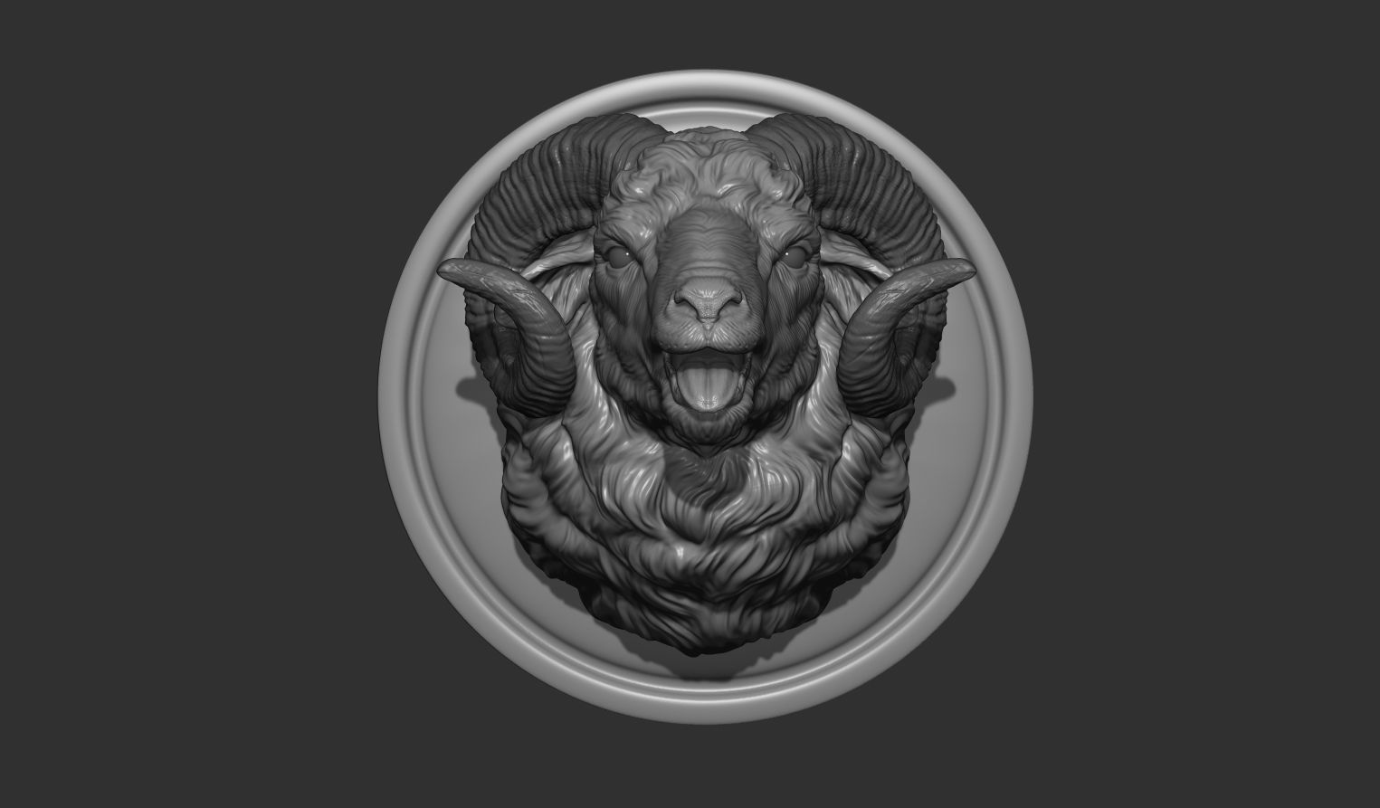 Bleating ram head 3D print model_11