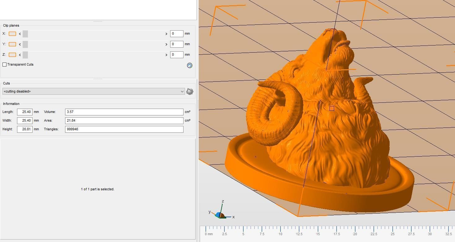 Bleating ram head 3D print model_18