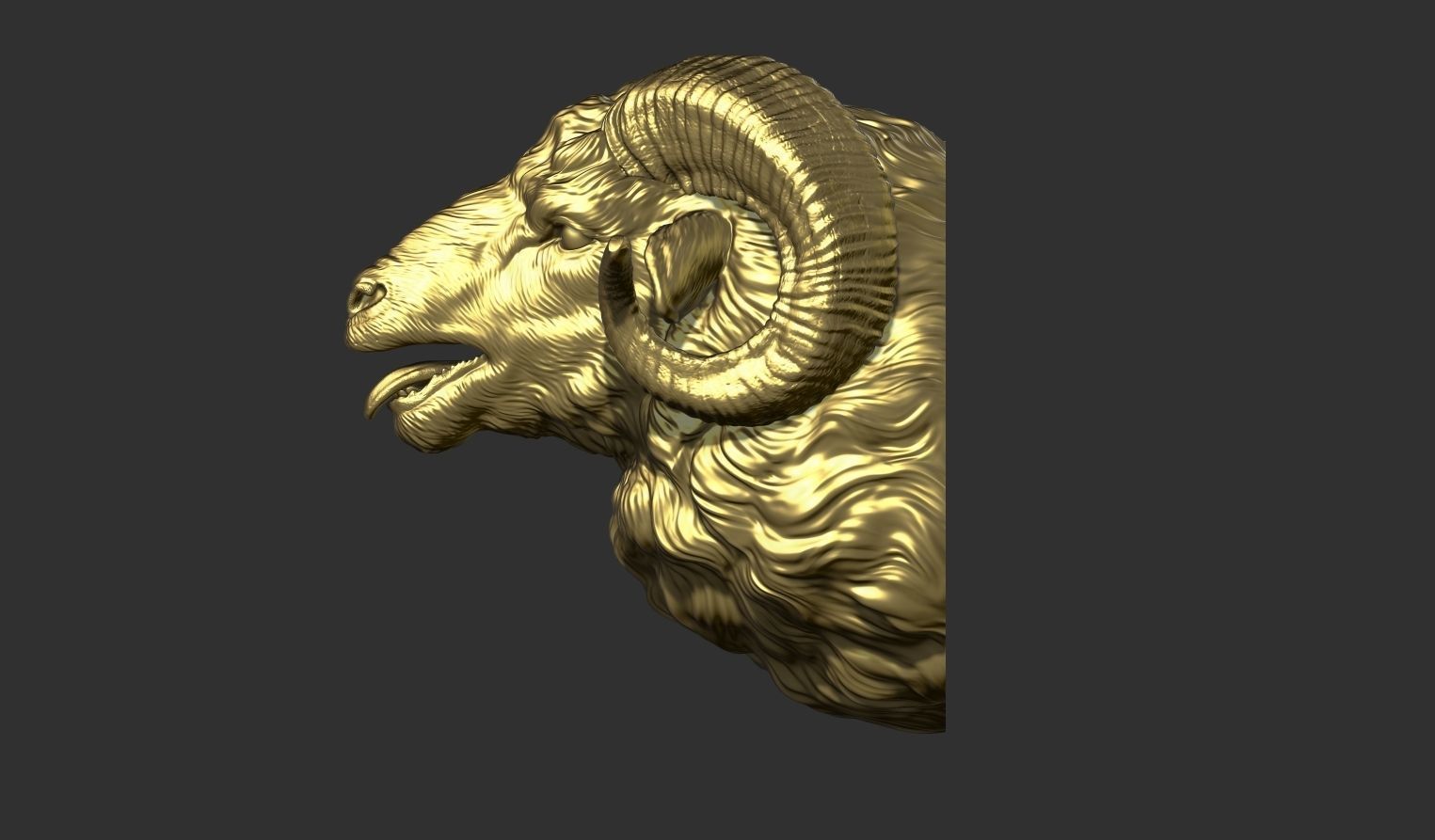 Bleating ram head 3D print model_7