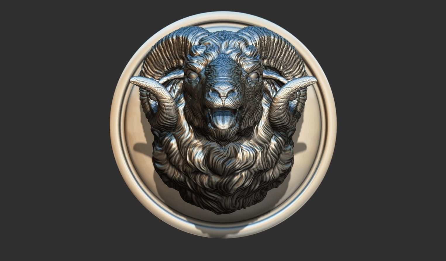 Bleating ram head 3D print model_2