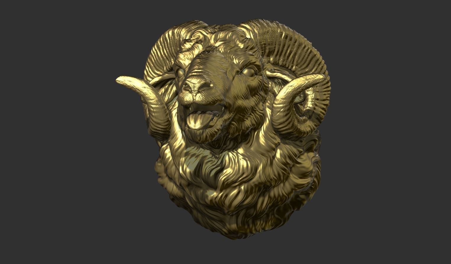 Bleating ram head 3D print model_6