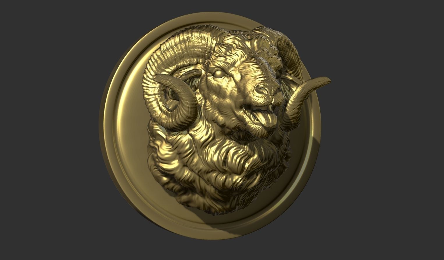 Bleating ram head 3D print model_5