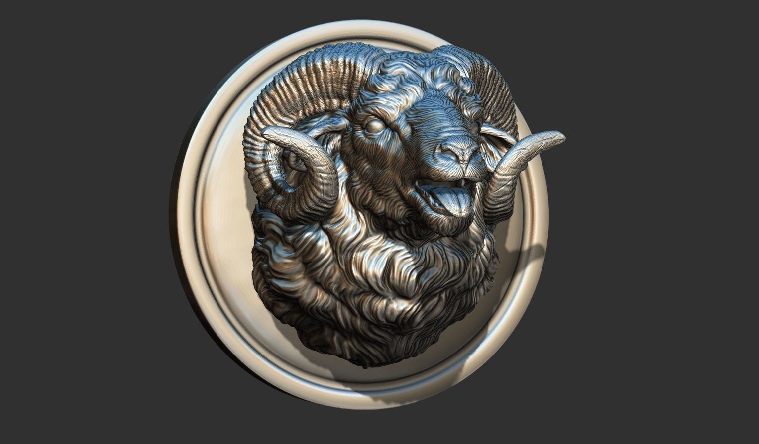 Bleating ram head 3D print model_1