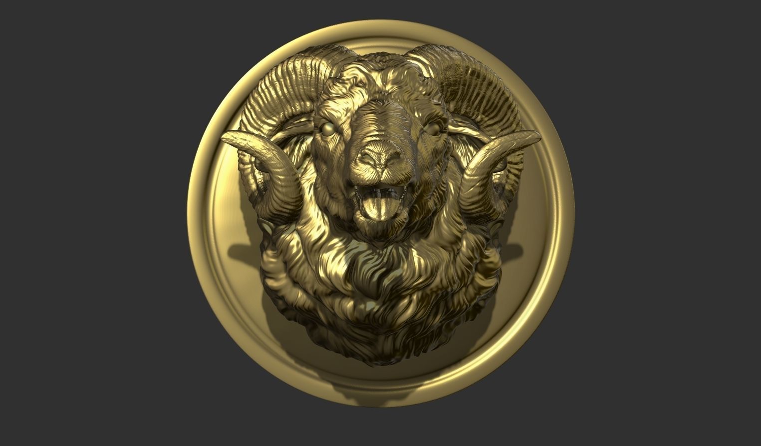 Bleating ram head 3D print model_4