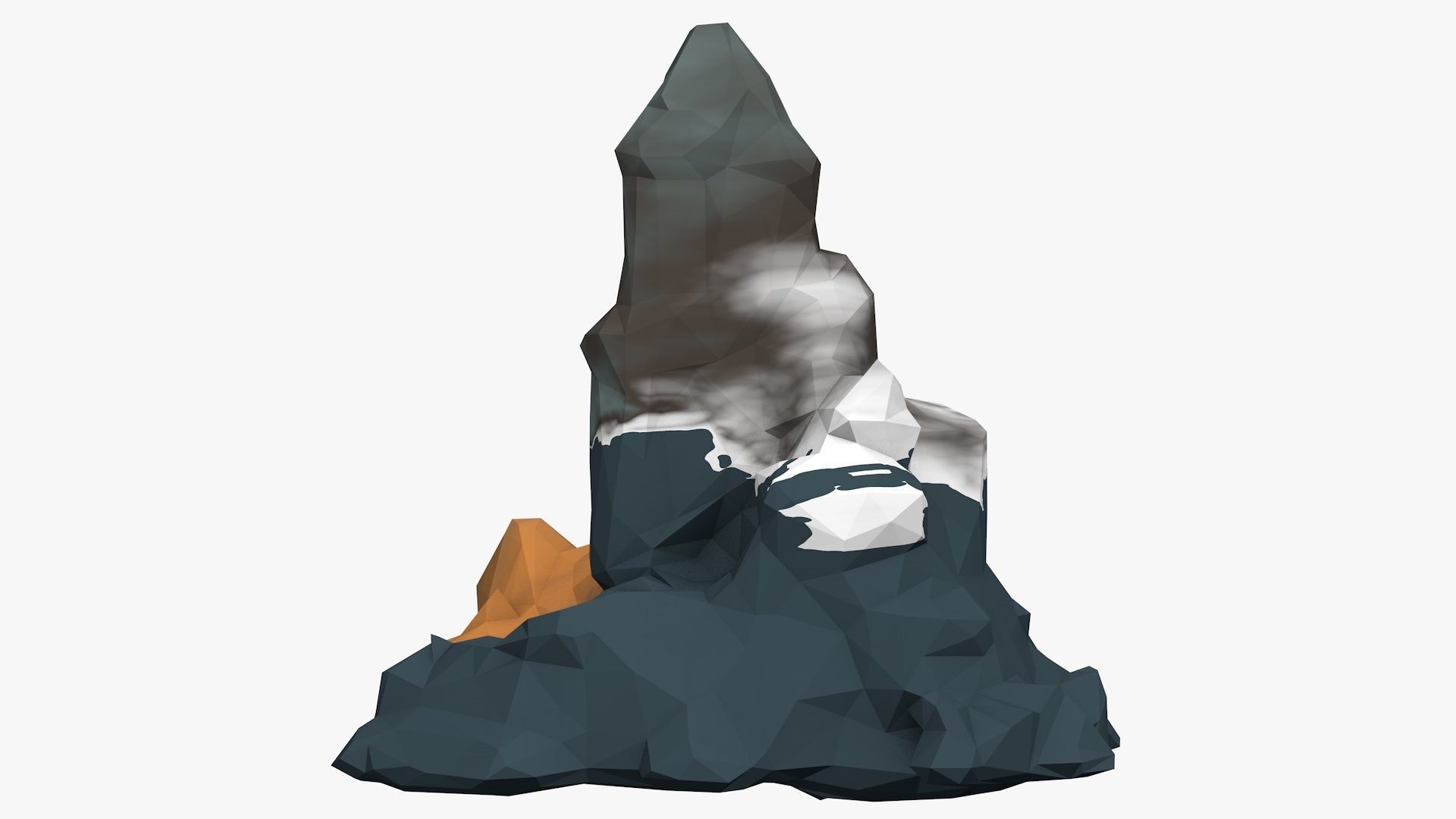 Low Poly Stone 3D model_3