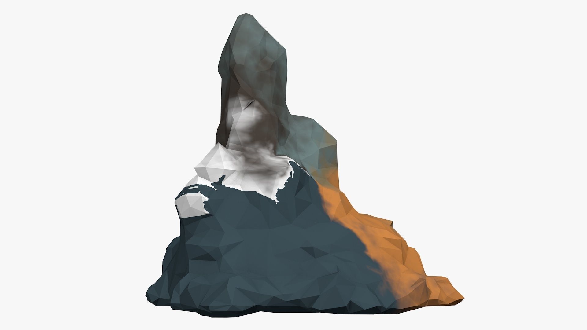 Low Poly Stone 3D model_4