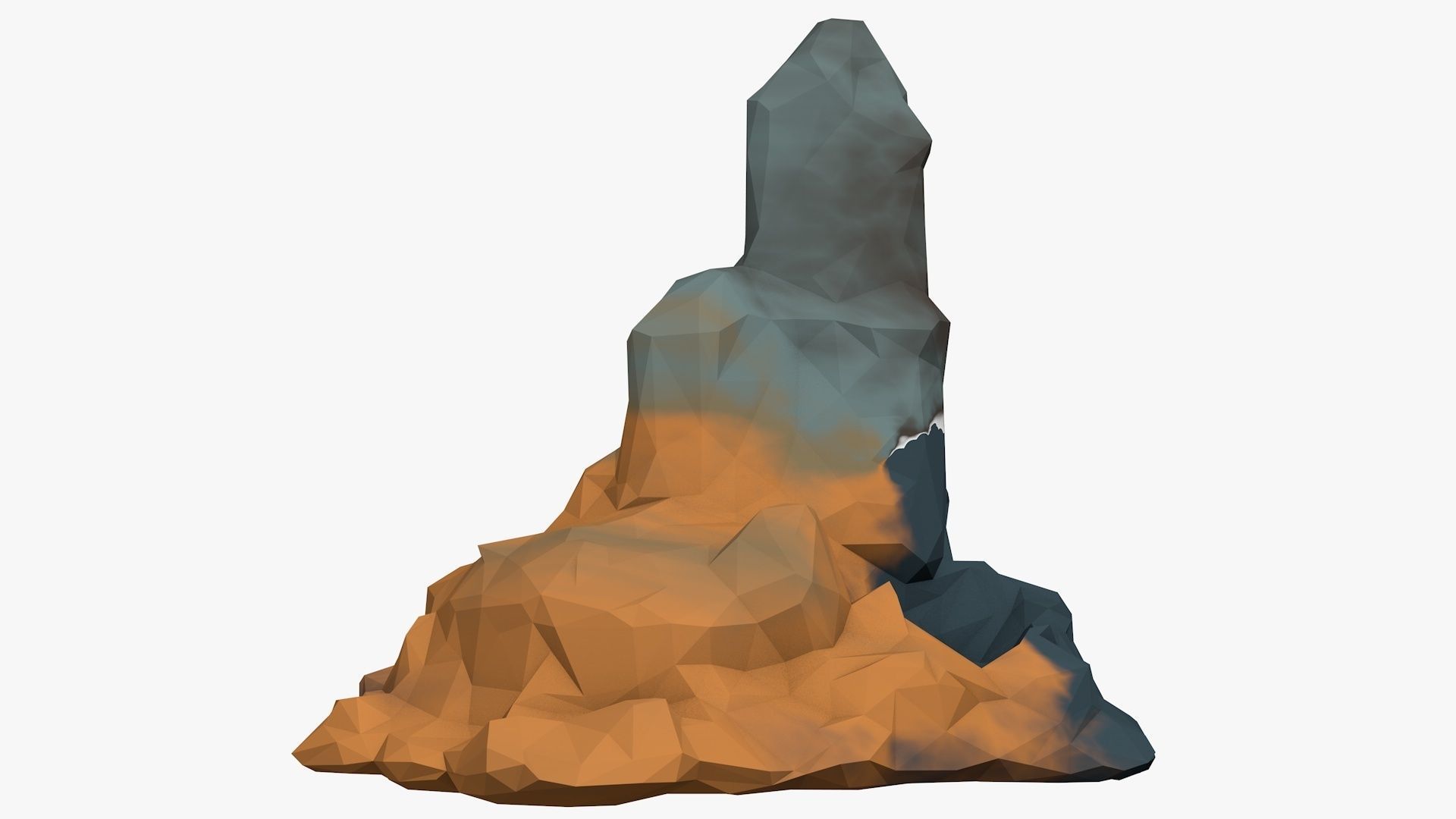 Low Poly Stone 3D model_2