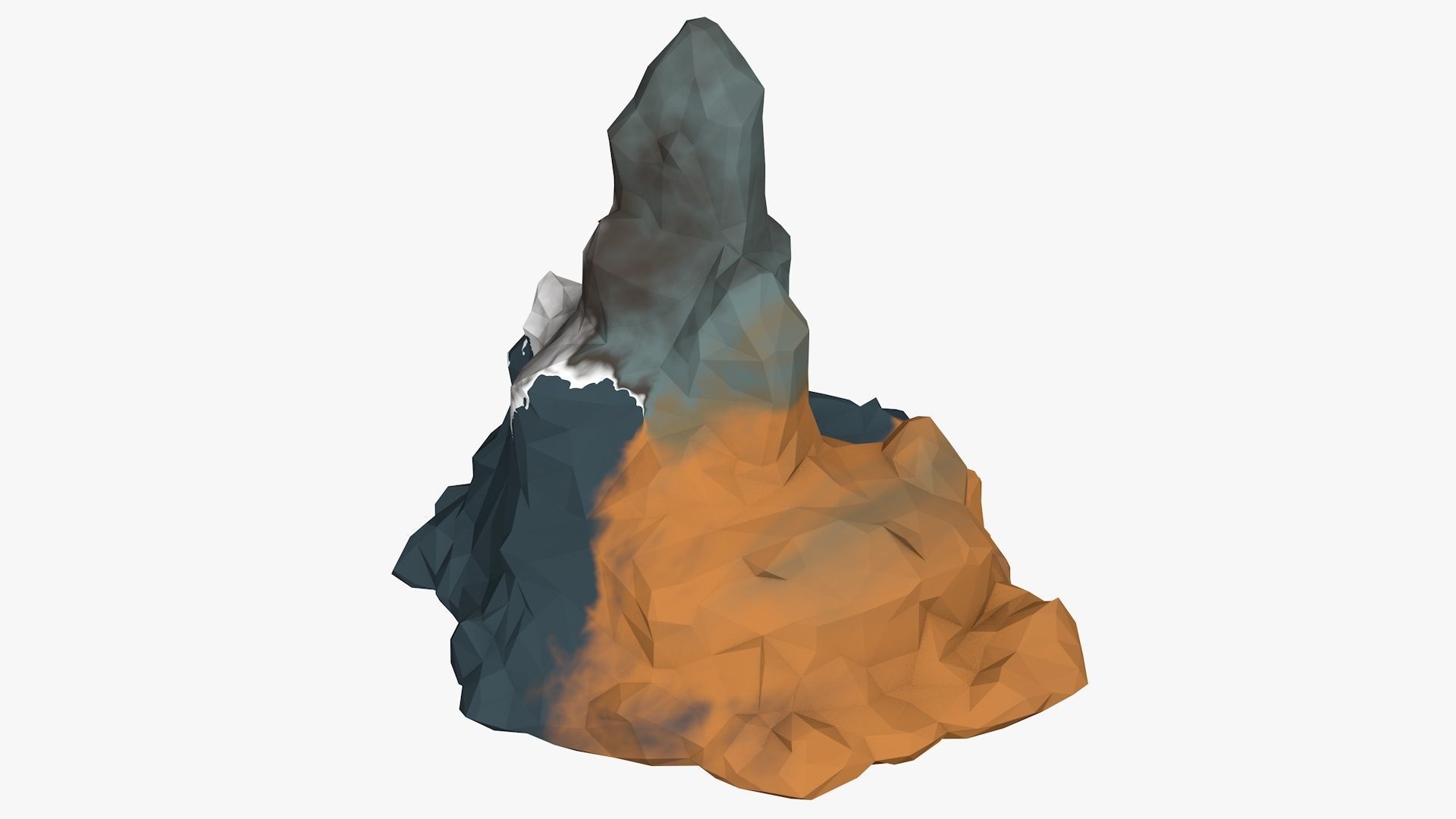 Low Poly Stone 3D model_6