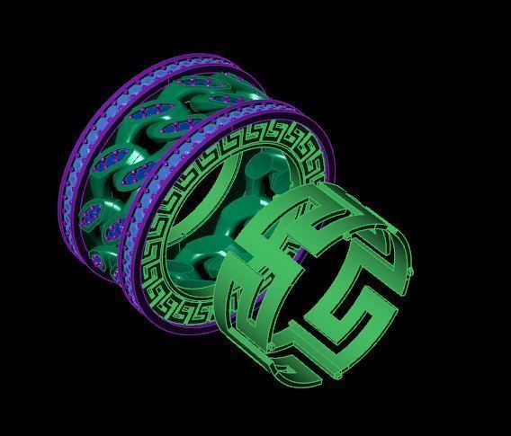Rings 3D print model_4